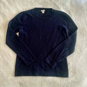 J.Crew Navy Wool Blend Crewneck Sweater Women’s Small Classic Knit minimalist